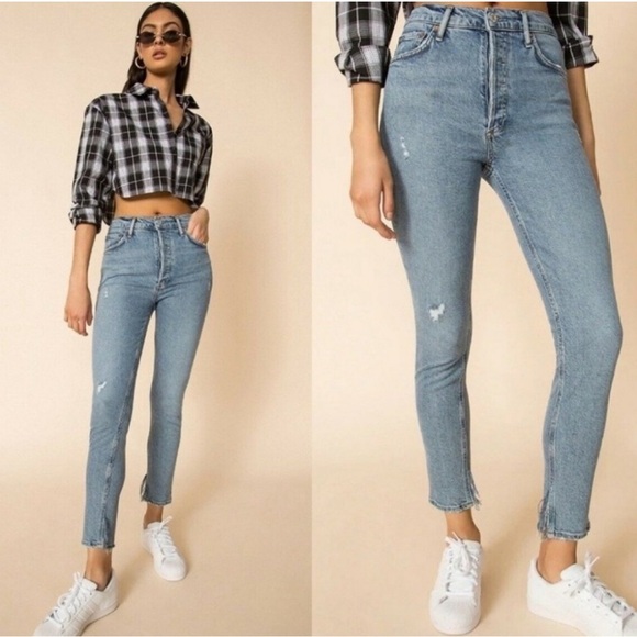 Agolde High Rise, light-medium wash, straight/slim jeans **Brand New** - Picture 3 of 13